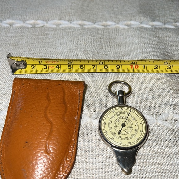 Vintage German Map Wheel, Leather Pouch, Nautical, Statute, Inch/Miles,Cent/Kilo - Picture 9 of 14